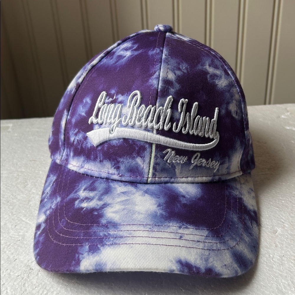 NWOT Sunsations embroidered Long Beach Island NJ Tie Dye LBI adjustable Hat OS